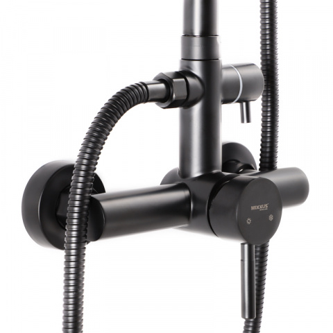 Sprchový sloup s baterií, SUS-003-J BLACK, černá | SUS-003-J BLACK